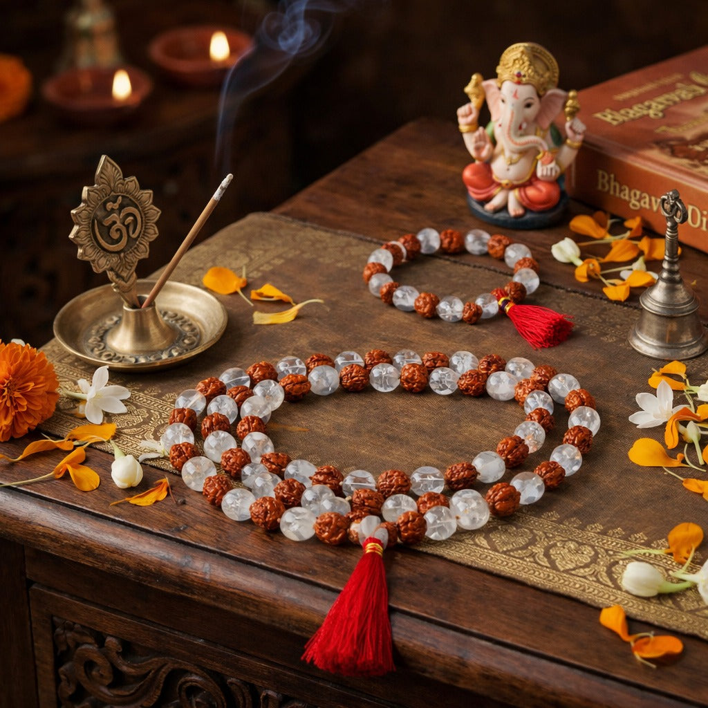 Rudraksha Sphatika Mala