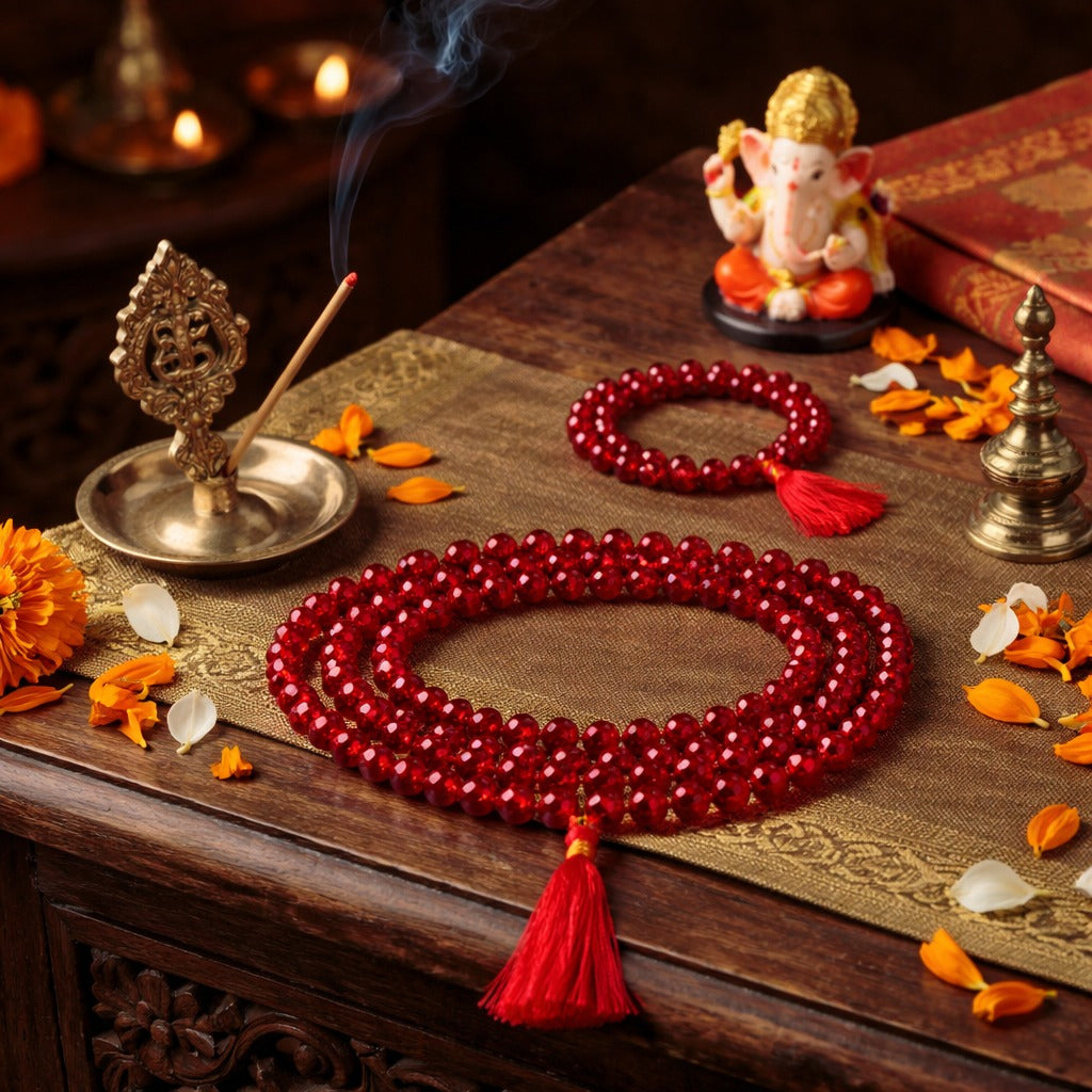Red Crystal mala